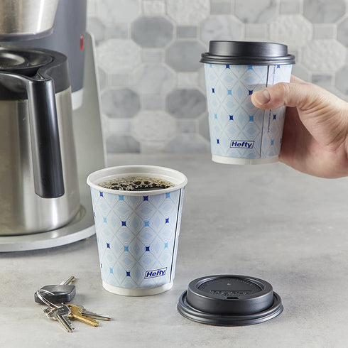 Hefty Disposable Hot Cups with Lids, 12 Ounce, 20 Count