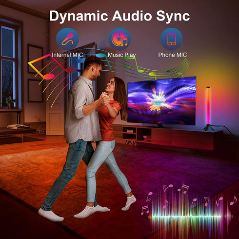 Smart RGB Gaming Lights That Sync with Music, RGB Lights Bar Ambient Lighting Kit, Led RGB Desk Light with 200+ Scene Modes, Dimming Bluetooth Color led Light bar for Room, PC, TV, Gaming Desk