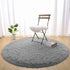 Chicrug Fluffy Round Area Rugs for Girls Bedroom, 4x4 Feet Shaggy Circle Area Rug for Living Room, Soft Fuzzy Carpets for Princess Room, Cute Rug Kids Circular Playmats for Baby Nursery Home, Grey