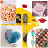 Big and Mini Breakable Heart Molds Chocolate Molds Silicone, Diamond Heart Cake Molds for Baking with Hammers, Popsicle Ice Cream Mold, Letter Number Spoon, Lip Fondant Molds (Red, 62pcs)