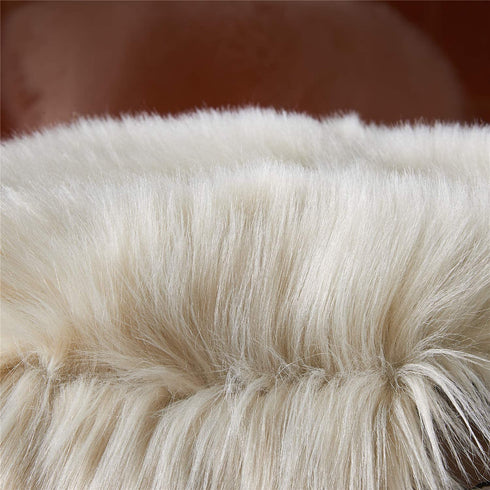 EasyJoy Ultra Soft Fluffy Rugs Faux Fur Rug Chair Cover Seat Pad Fuzzy Area Rug for Bedroom Floor Sofa Living Room (2 x 3 ft Sheepskin, Beige)