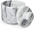 LotFancy Salt Box, Marble Salt Cellar with Lid, 4 FL OZ Salt Holder Storage Container for Counter