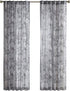 Madison Park Simone Floral Design Sheer Single Window Curtain Voile Privacy Drape for Bedroom, Livingroom, 50" x 95", Backtab Panel, Grey
