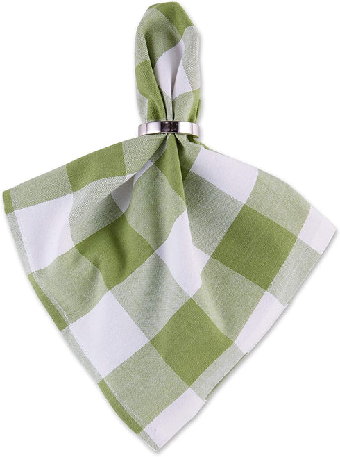 DII Buffalo Check Collection, Classic Farmhouse Tabletop Set, Napkin Set, 20x20, Antique Green, 6 Piece