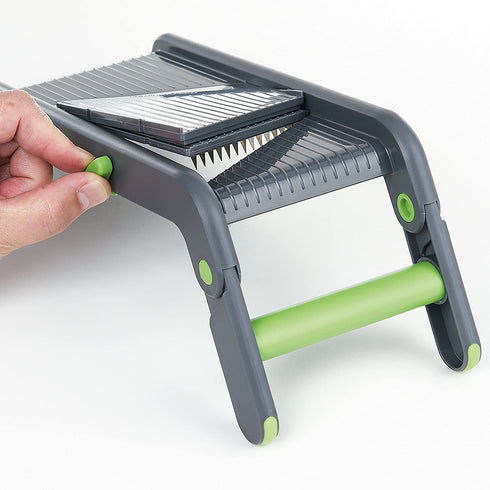 Prepworks by Progressive Compact Mandoline, Features Slice, Julienne and Spiral Cuts and 3 Thicknesses Thin, Medium and Thick, Noodle, Ribbon, Food Slicer, Vegetable Slice