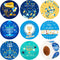ELCOHO 600 Pieces Happy Hanukkah Stickers Holiday Menorah Labels Stickers Round Hanukkah Themed Seal Stickers for Holiday Decorations