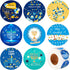 ELCOHO 600 Pieces Happy Hanukkah Stickers Holiday Menorah Labels Stickers Round Hanukkah Themed Seal Stickers for Holiday Decorations