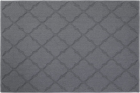 Indoor Doormat Front Door Mat Non Slip Rubber Backing Super Absorbent Mud and Snow Inside Dirts Trapper Mats Entrance Machine Washable Door Rug Shoes Scraper - Grey, 20" x 32"