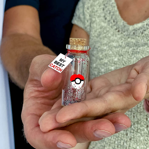 Cute Anniversary Present For Girlfriend or Boyfriend, Unique Game-Inspired Romantic Bottle, Anniversary Love Wish Jar (No Box, My Best Catch)