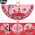 fzbali Happy Valentine™s Day 48? Large Gnome Couple Love Christmas Tree Skirt Lace-up Red Truck Hearts, Pink Buffalo Plaid Check Rustic Home Decorations Holiday Party Farmhouse Decor
