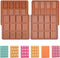 4 Pcs Break Apart Candy Molds Silicone Shapes Mini Chocolate Bar Silicone Molds Set, Small Molds for Wax Melts (A+B)