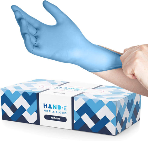 Disposable Blue Nitrile Gloves 100 Count - Latex Free Medical Gloves