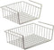 DecorRack 2 Under Shelf Basket, Undershelf Wire Storage Organizer with Hooks for Kitchen Pantry Cabinet Closet Office, Hanging Undershelf Basket Storage Rack, 16 x 10 and 12 x 10 inch (Set of 2)