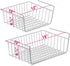 DecorRack 2 Under Shelf Basket, Undershelf Wire Storage Organizer with Hooks for Kitchen Pantry Cabinet Closet Office, Hanging Undershelf Basket Storage Rack, 16 x 10 and 12 x 10 inch (Set of 2)