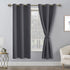 Hiasan Grommet Blackout Curtains for Bedroom, 42 x 63 Inches Length - Thermal Insulated & Light Blocking Window Curtains for Living Room, 2 Drape Panels Sewn with Tiebacks, Dark Grey
