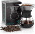 Coffee Gator Pour Over Coffee Maker - 10.5 oz Paperless, Portable, Drip Coffee Brewer Pour Over Set w/ Glass Carafe & Stainless-Steel Mesh Filter, Black