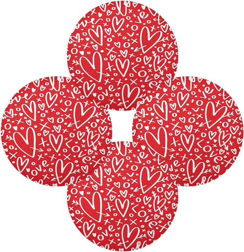 Blueangle Red Hearts and Arrows Round Placemats Set of 6, Kitchen Dining Table Valentine's Day Decoration