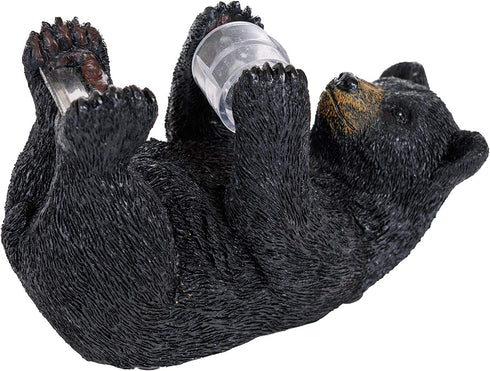 Bear Tape Dispenser Table Top - Black Bear Desk Tape Dispenser Heavy Duty - Cute Tape Dispenser Black Bear Office Supplies - Rustic Wilderness Home Decor for Table - Desktop Tape Dispenser