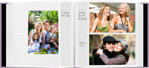 Fabric Frame Cover Photo Album 200 Pockets Hold 4x6 Photos, Misty Lilac