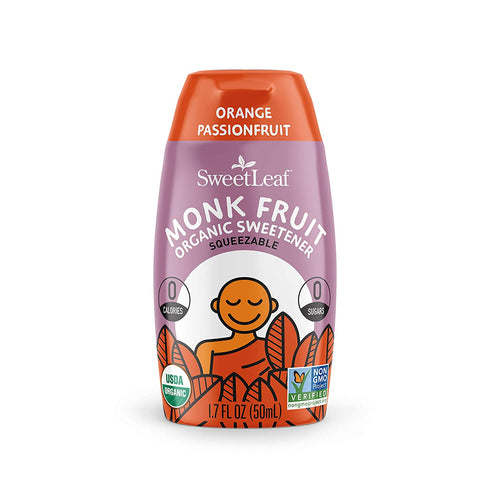SweetLeaf Organic Monk Fruit Liquid, Water Enhancer, Orange Passionfruit, 1.7 Ounce