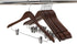 Quality Wooden Skirt Hangers with Clips, 10-Pack Smooth Solid Wood Pants Hangers with Durable Adjustable Metal Clips, Swivel Hook, Coat, Jacket, Blouse Suit Hangers (Walnut - Chrome Hook, 10)