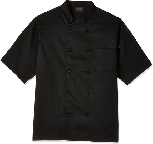 Chef Code mens Short Sleeve Unisex Classic Coat Chef s Jacket, Black, XX-Large US