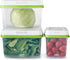 Rubbermaid 2114737 FreshWorks Produce Saver, Medium and Large Storage Containers, 6-Piece Set, Clear