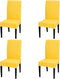 4 Pack Dining Chair Covers, Stretch Spandex Removable Washable Protector Chair Slipcovers for Dining Room Kitchen Hotel ( Yellow )