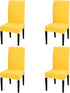4 Pack Dining Chair Covers, Stretch Spandex Removable Washable Protector Chair Slipcovers for Dining Room Kitchen Hotel ( Yellow )