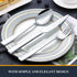 24 Pieces Silverware Set with Steak Knives, Yoehka Durable Stainless Steel Flatware Cutlery Set, Service for 4, Kitchen Utensil Tableware Set for Home and Restaurant Mirror Polished & Dishwasher Safe