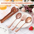 Stainless Steel Serving Utensils Large Serving Spoon Set of 9.45 Inch Metal Tongs 9 Inch Serving Forks 8.7 Inch Slotted Spoons 8.7 Inch Serving Spoons for Kitchen Party Supply (Rose Gold,8 Pieces)