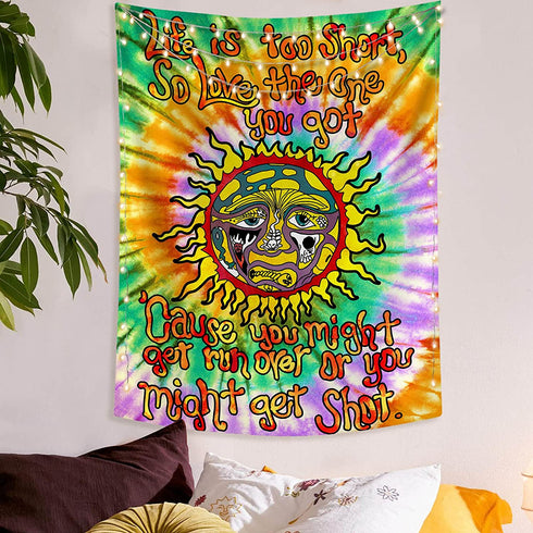 Lunerfex Trippy Sublime Tapestry Colorful Hippie Vertical Tapestry Sun Funny Tapestries Psychedelic Tapestry Wall Hanging for Bedroom (44'' — 60'')
