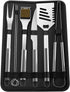 Home-Complete BBQ Grill Tool Set- Stainless Steel Barbecue Grilling Accessories with 7 Utensils and Carrying Case, Includes Spatula, Tongs, Knife