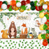 Woodland Decorations for Baby Animals Backdrop Balloon Arch Garland Kit Woodland Backdrop Forest Eucalyptus Ivy Leaves Balloons For Baby Shower Gender Neutral Birthday Party Supplies