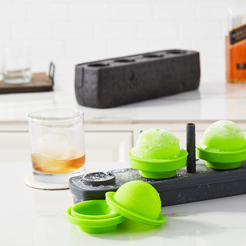 Tovolo Seamless Sphere Ice System, Compact, 2.5 Inch Crystal Clear Spheres - Set of 4 Molds