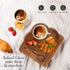 Small Wood Tray for Eating - Individual Acacia Wood Serving Tray - Natural Wooden Plate for Food & Drinks - Small Wooden Tray for Breakfast - Tea Coffee and Snacks - with Acacia Spoon