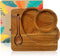 Small Wood Tray for Eating - Individual Acacia Wood Serving Tray - Natural Wooden Plate for Food & Drinks - Small Wooden Tray for Breakfast - Tea Coffee and Snacks - with Acacia Spoon