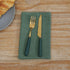 Rustic Natural Washable Cotton Linen Napkin Set, Soft Comfortable and Reusable Linen Dinner Napkins Cloth for Wedding Celebration and Party Decor, Set of 6, Green