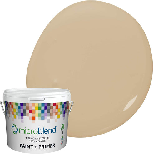Microblend Interior Paint and Primer - Beige/Sand in your Shoes, Eggshell Sheen, Quart, Premium Quality, High Hide, Low VOC, Washable, Microblend Niagara Collection