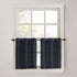 No. 918 Montego Grommet Textured Kitchen Curtain Tier Pair, 56" x 36", Navy Blue