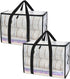BALEINE 2-Pack 105L Moving Totes with Reinforced Handles, Heavy-Duty UnderBed Storage Bag for Moving Boxes, Clothes, Travel, Attics (105L, 2-Pack White)