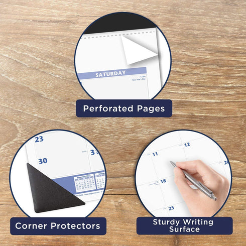 2022 Desk Calendar by AT-A-GLANCE, Monthly Desk Pad, 21-3/4" x 17", Standard, Blue/Gray (SW20000)