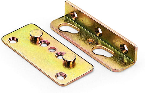 Hafele America No Mortise Bed Rail Fittings, Set of 4