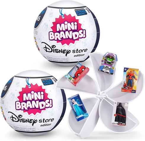 5 Surprise Disney Mini Brands by ZURU (2 Pack) Amazon Exclusive Disney Store Edition, Mystery Capsule Real Miniature Brands Collectibles Toys for Kids, Teens, and Adults