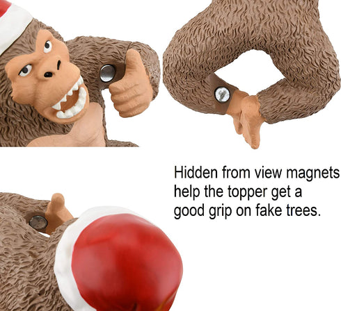 Tree Buddees King Kong Climbing The Tree Funny Christmas Tree Topper - Large 10"