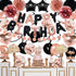 Rose Gold Black Birthday Decorations Set 44 Pieces balloon kit with foil Balloons Suit for 1st 16th 18th 21th 30th 35th 40th 50th 60th 70th, Women Grils Rose Gold and Black Birthday Party Decorations SupplieS
