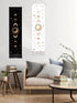 2 pack bohemian decor psychedelic sun and moon phase tapestry wall hanging for bedroom, aesthetic vertical tapestry moon decor with fringe (12.8 x 53.1 inches) black and white boho wall hangings