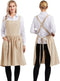 Nanxson Women Cotton Linen Bib Apron Cross Back Work Apron for Cooking,Baking,Crafting,Flower Arrangement CF3046