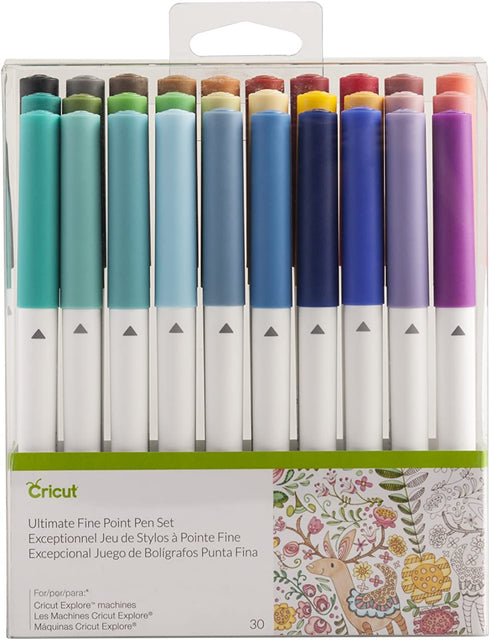 Cricut - 2004060 Ultimate Fine Point Pen Set, 30 Pack, Assorted