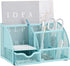 Annova Mesh Desk Organizer Office with 7 Compartments + Drawer/Desk Tidy Candy/Pen Holder/Multifunctional Organizer - Turquoise - Teal